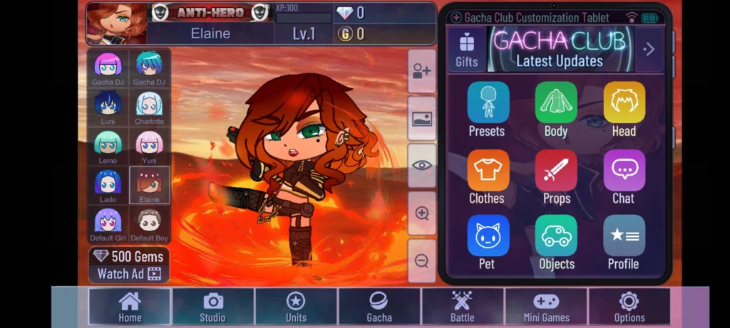 Captura de pantalla de Gacha Club